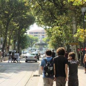 Provence - Aix-en-Provence - Looking down the Cours Mirabeau