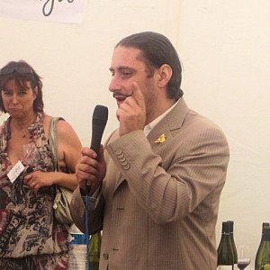 At the Food and wine pairing session at the Journee du Livres - making a point!