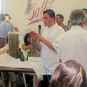 At the Journee du Livre - A demonstration of  food and wine pairing