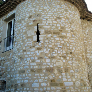 Provence - Sablet - Tower in the fortifications - note the characteristic slit windows for security