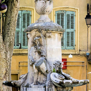 Provence - Aix en Provence - one of the many beautiful fountains that decorate the city
