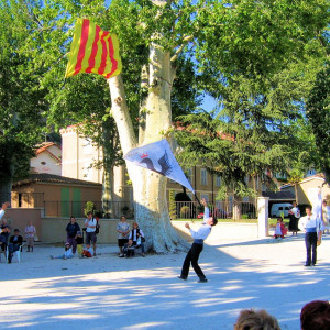 Provence - Beaumes de Venise - Traditional Flag Throwing in the village square