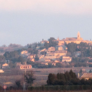 Provence - Cairanne - a misty Winter morning's view of the village
