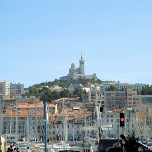 Provence - Marseille - View of the Cathedral from the Vieux Port