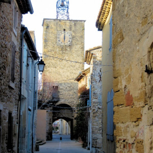 Provence - Richeranches - Iron Campanile on a tower in the village walls