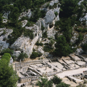 Looking down on the Roman Ruins at Glanum near St Remy de Provence