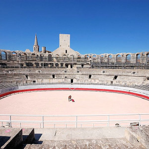 At Arles, the  Interior of  the Roman Arena which is still in use