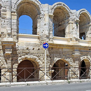 Some of the exterior arches of the Roman Arena in Arles