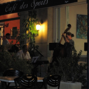 Summer evening jazz at the Cafe des Sports