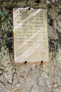 Plaque dedicated to Petrach - Fontaine de Vaucluse