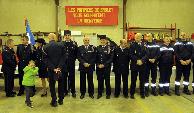 Christmas in Provence - St Barbe's Feast Day - Sablet - The Reception line of Pompiers