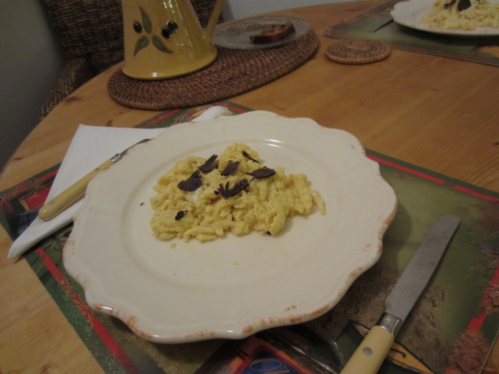 Scrambled Eggs with shaved black truffles